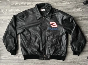 Vintage Competitors View Dale Earnhardt Jr #3 Faux Leather Jacket Mens L - Read - Picture 1 of 13