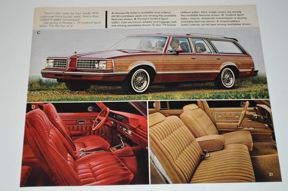 1979 PONTIAC GRAND LEMANS SAFARI WAGON ORIGINAL DEALER ADVERTISEMENT PRINT AD 79 - Image 1 of 1