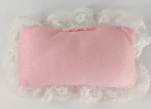 Barbie Doll Kelly Dollhouse Mattel Pink Bed Pillow w/ Lace Trim Miniature - Picture 1 of 5