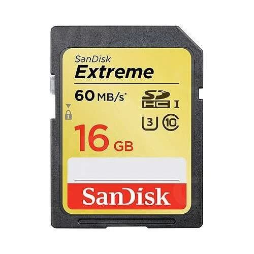 Sandisk Extreme 16GB SDHC SD Card UHS-1 Class 10 60mb/s 4K V30 SDSDXNE-016G - Image 1 of 1