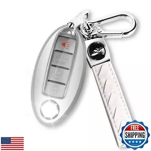 QBUC for Nissan Key Fob Cover with Keychain Soft TPU Key Shell Case Fit for 2 - Picture 1 of 5