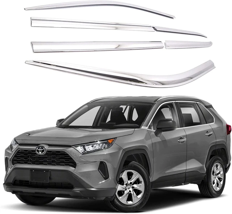 CHROME DOOR VISOR WINDOW VENT DEFLECTOR ⭐6pcs⭐ fits for TOYOTA RAV4 2019-2023 - Image 1 of 4