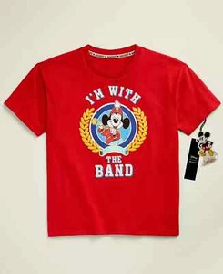 New Macy's Disney Mickey Mouse "I'm with The Band" Graphic T-Shirt, Size Medium - Picture 1 of 1