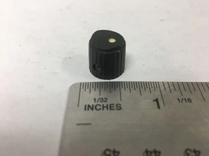 Vintage Small Black Bakelite Finely Knurled Knob w/ White Dot - Picture 1 of 3