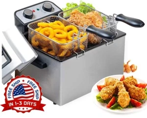 Freidora electrica de aceite comercial fritadeira de papas fritas 3 canastas New - Picture 1 of 8