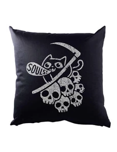 Cat Reaper I Dekokissen Cats Fun Death Skull Skulls Love Lover Addiction - Bild 1 von 1