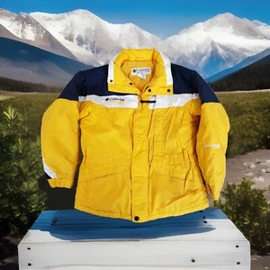 COLUMBIA Challenge Series Hooded Winter Ski Jacket Coat Yellow Youth 14-16 - Picture 1 of 10