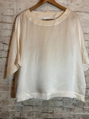 J. Jill Pure Jill  Silk Boxy Top Womens Medium Ivory Cream Dolman Kimono Lagom - Image 1 of 4