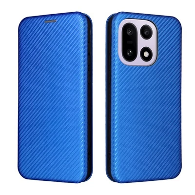 For OnePlus 15 5G, Luxury Carbon Fiber Leather Business Wallet Stand Case Cover - Image 1 of 4