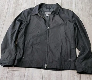 Banana Republic Jacket Mens L Black Bomber Full Zip Softshell Classic Coat Y2K - Picture 1 of 5