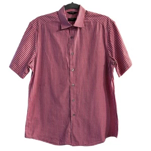 Paul Smith London The Byard Checkered Plaid Button Up Mens Shirt Pink Size Italy - Picture 1 of 6