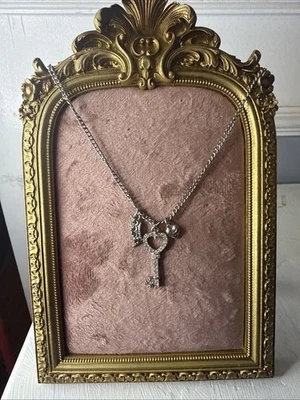 Juicy Couture Silver Plated Key Crown Heart Charm Necklace  20" - Image 1 of 4