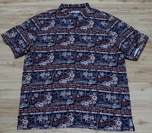 TOMMY BAHAMA MENS 100% SILK HAWAIIAN FLORAL POSTCARD PARADISE CASUAL SHIRT XL - Picture 1 of 8