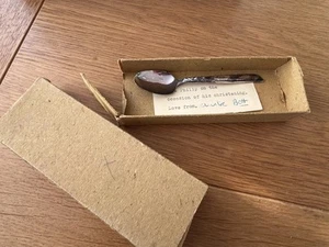 Vintage Christening Spoon Silver Tone Original Box & Sweet Inscription - Picture 1 of 6