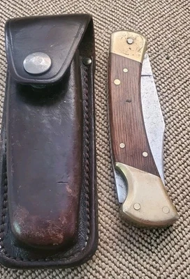 Vtg Sears Craftsman 95206 Large Lockback Pocket Knife W/Sheath - Image 1 of 4