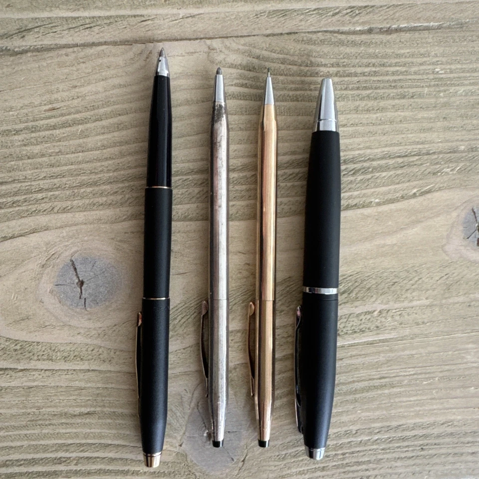 Lápiz Vintage Cruz 1/20 Lleno de Oro 14K, Pluma Plata LOTE DE 4 Foto 1 de 1