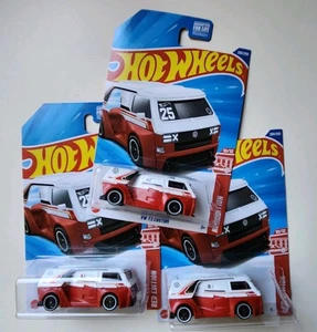 Hot Wheels 2025 Target Red Edition #10 VW Volkswagen T3 Custom Bus Lot of 3 #200 - Picture 1 of 14