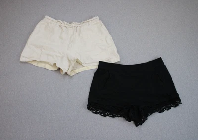 Express Shorts Womens Size L Beige & Black Elastic Waistband Pull on SET OF 2 - Image 1 of 4