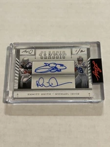 2024 LEAF Q EMMITT SMITH MICHAEL IRVIN 1/2 CLASSIC COMBOS DUAL AUTO COWBOYS SSP - Picture 1 of 2
