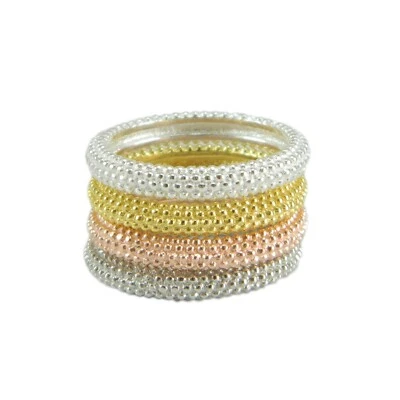 Anello Donna 4 Fedine Sarde in Argento Lavorazione a Pallini – Filigrana Sarda - Immagine 1 di 4