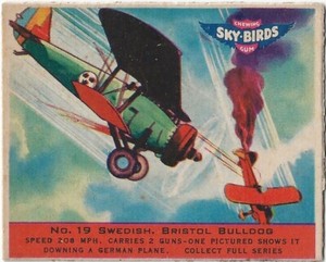1941 Goudey Sky Birds R137 #19 Swedish Bristol Bulldog - EX-MT