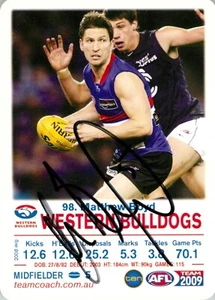 Signed 2009 WESTERN BULLDOGS AFL Card MATTHEW BOYD - Bild 1 von 2