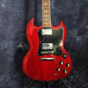 Guitarra Eléctrica Angus Young Roja SG Estándar Tuerca de Hueso Incrustación de Resina Puente Fijo HH - Imagen 1 de 7