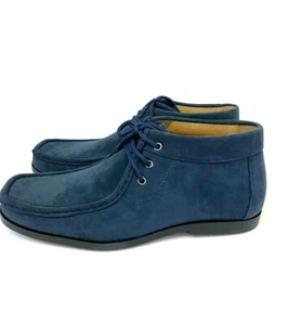 Faranzi FB4787 Para hombre Wallabees Zapatos Botas al tobillo Marina Micro-Fibra Gamuza - Imagen 1 de 9