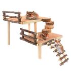 Wooden Hamster Climbing Toy 15.7*9*7 Inches Fence Ladder Combination
