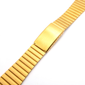 Vintage Speidel adj. width goldtone and s.s. wristwatch bracelet w/trifold clasp