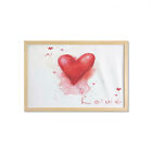 Ambesonne Hearts Wall Art With Wide Frame For Bathrooms Living Room