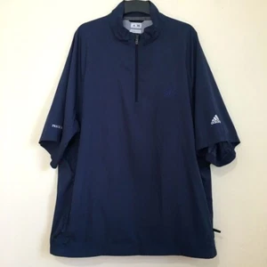 Adidas Golf Climaproof 1/2 Zip Men’s Short Sleeve Navy Blue Pullover Windbreake - Picture 1 of 14