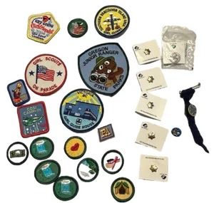 Girl Scouts Of America Konvolut 17 lustige Aufnäher zum Aufbügeln und 6 Pins GSA Vintage Neu aus altem Lagerbestand - Bild 1 von 21