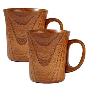 Wooden Cup Wood Coffee Tea Beer Juice Milk Water Mug Primitive Handmade Natural - Picture 1 of 7