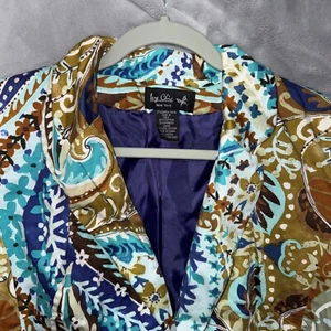 Blazer Ivy Chic Paisley Talla M Boho Retro Chaqueta Audaz Estampado Forrado - Imagen 1 de 10
