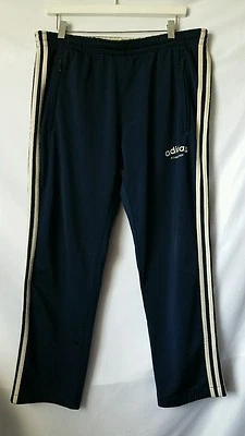 Adidas Sweat Track Pants Olympics USA Athens 2004 Mens SMALL Blue Cream Stripes - Image 1 of 4