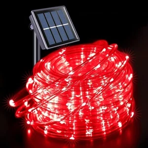Solar-Powered 100 LED Tube String Lights Waterproof Fairy Light for your Garden - Picture 1 of 14