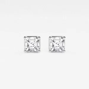 Orecchini a perno con diamanti certificati IGI 2,00 TCW taglio Asscher coltivati in laboratorio oro 14k - Foto 1 di 2