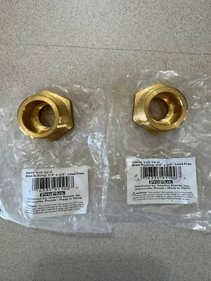 2 ProPlus Brass Bushing 3/4" x 3/8" # 110-12-6 Lead Free - Image 1 of 3