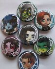 LARGE BUTTON Anime  Video Game Inspired 2.25 Inch Sets of 7