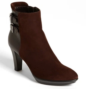 NEW Aquatalia by Marvin K Roma Weatherproof Suede/Leather Bootie US 11 Chocolate - Picture 1 of 12