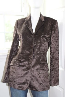 Ralph Lauren Blazer Crush Terciopelo Colección Deportiva Chaqueta Abrigo Terciopelo Marrón Oscuro Foto 1 de 4