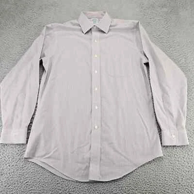 Brooks Brothers Shirt Mens 15-33 Tan Regent American Supima Non-Iron Plaid - Image 1 of 4