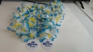 2 COLLARES DE FLORES LEIS LEI DE CERVEZA EXTRA CORONA HAWAIANA FIESTA TROPICAL - Imagen 1 de 2