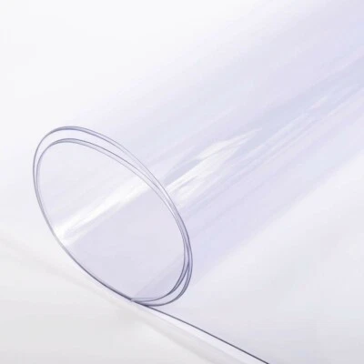 Clear Plastic Vinyl PVC Fabric by the Yard 54" 4 6 8 10 12 16 20 30 40 60-Gauge - Image 1 of 4