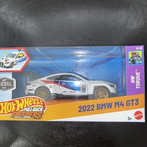 New 2025 Hot Wheels Pull-Back Speeders 2022 BMW M4 GT3 1/43 - White - Picture 1 of 10