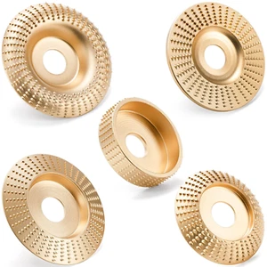 Set of 5 Wood Carving Disc for 4" or 4 1/2" Angle Grinder with 7/8" Arbor, Grind - Picture 1 of 12