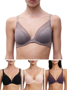 Chantelle Norah Chic Plunge Bra T-Shirt Moulded Bras Underwired Lingerie - Picture 1 of 21