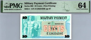 Series 692 (10 Cents) 1st Printing PMG 64 Choice UNC Pick S932-1 - Picture 1 of 12