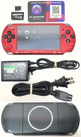 PSP 3000 Red and Black / New Battery / Genuine Sony Charger / Region Free / 32GB